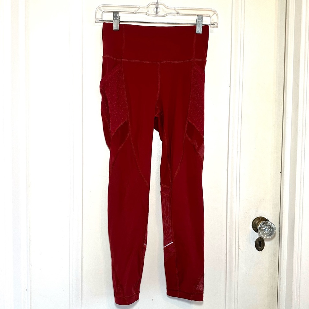 Red Lululemon leggings
